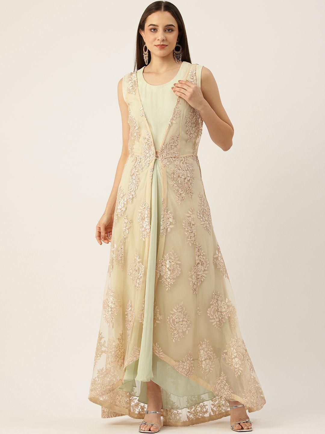simaaya ethnic gown with embellished shrug