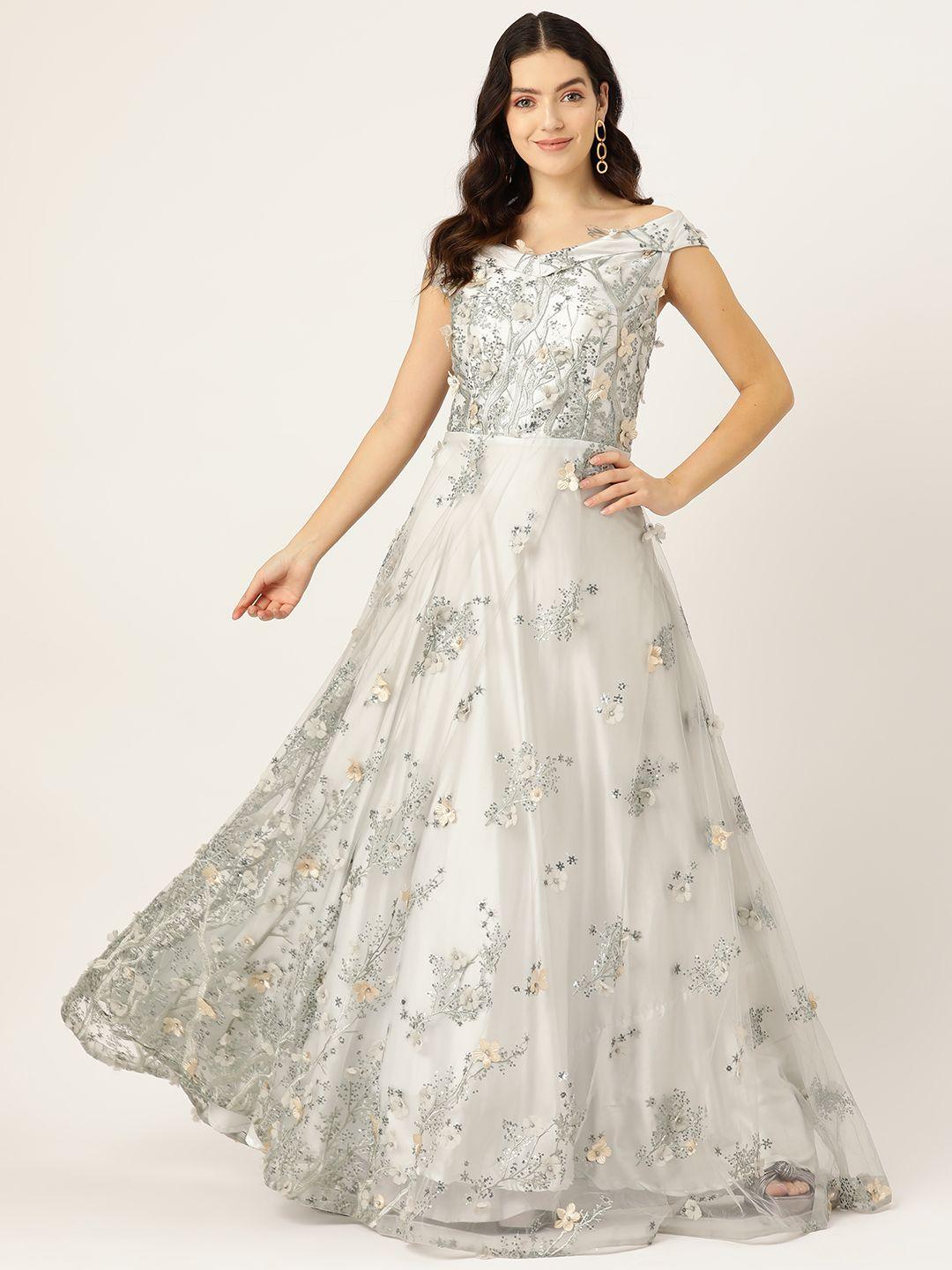 simaaya floral embellished sequinned ethnic gown