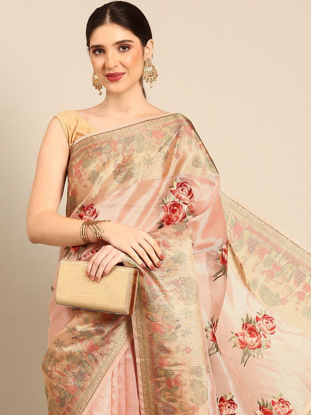 simaaya floral embroidered kota saree