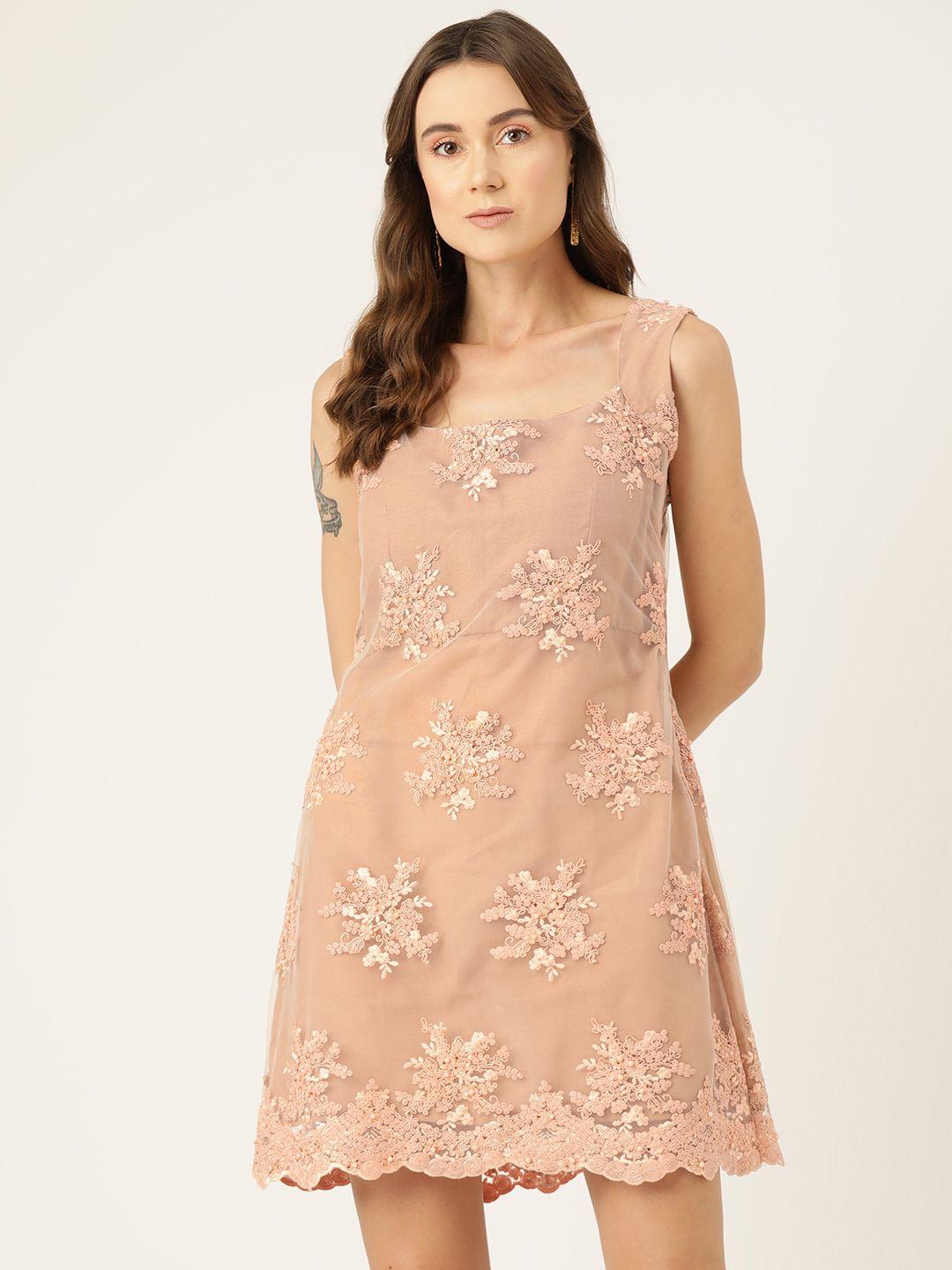 simaaya floral embroidered net a-line dress