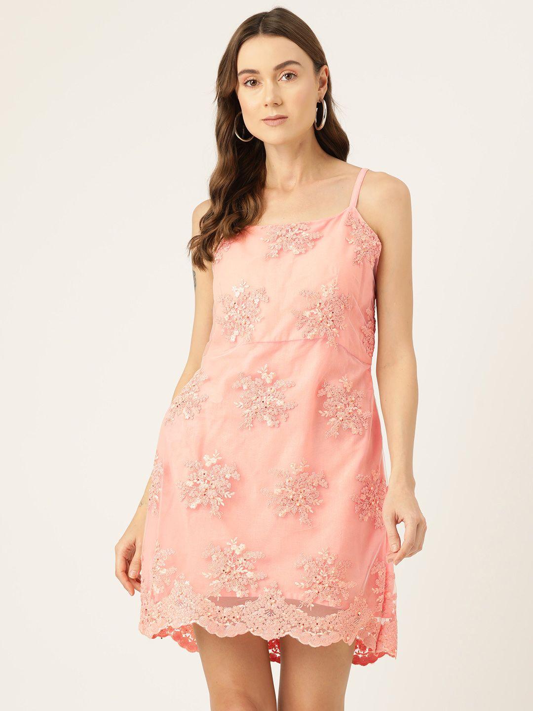 simaaya floral embroidered net a-line dress