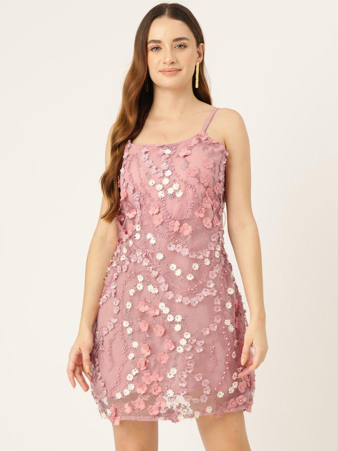 simaaya floral embroidered net a-line dress