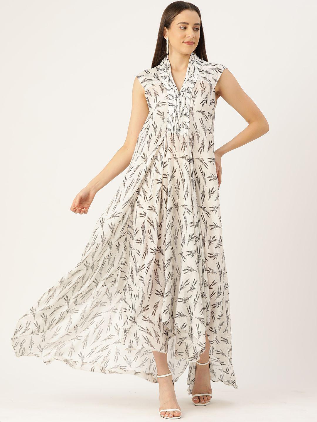 simaaya floral printed chiffon maxi dress