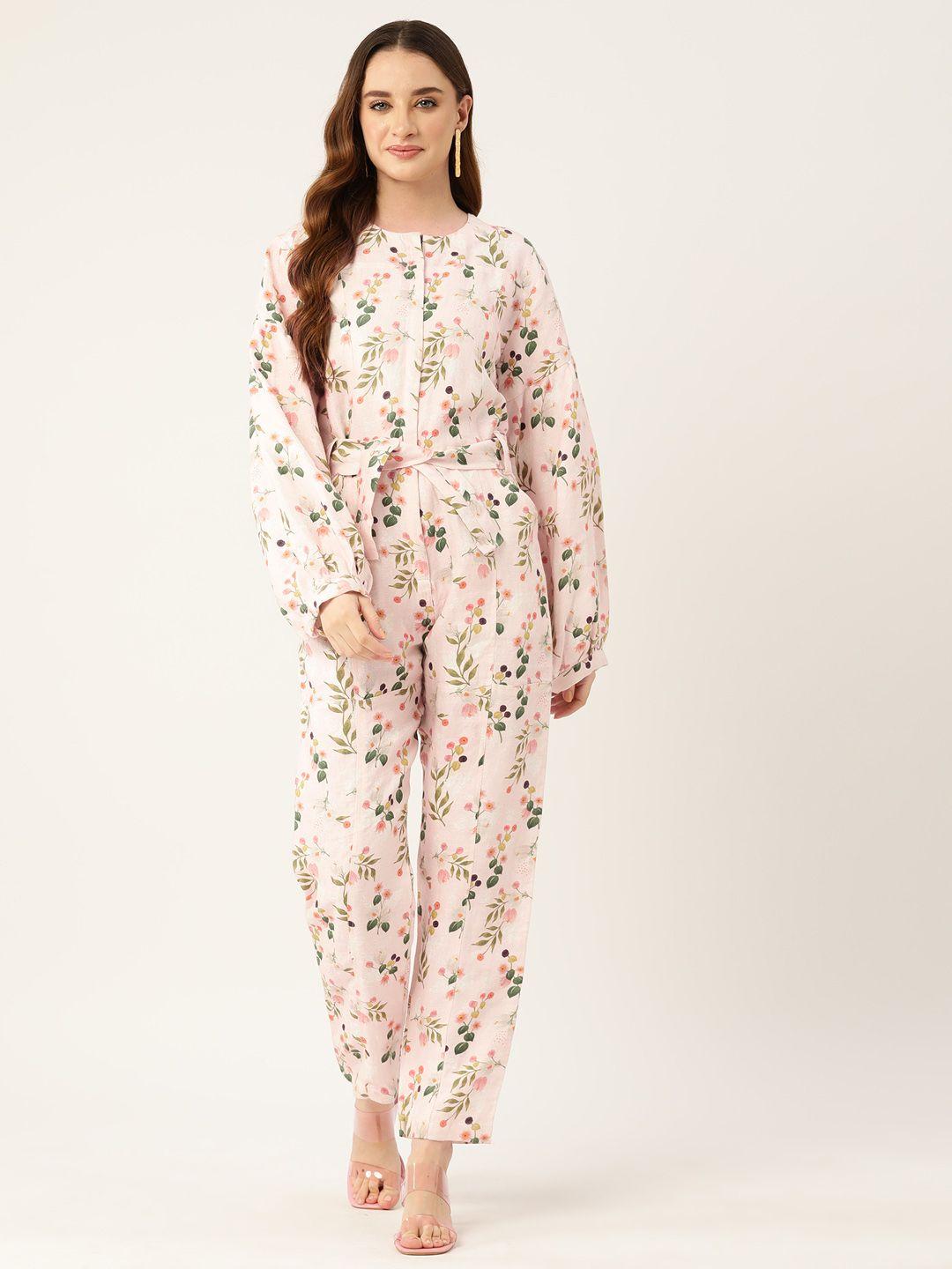 simaaya linen printed basic jumpsuit