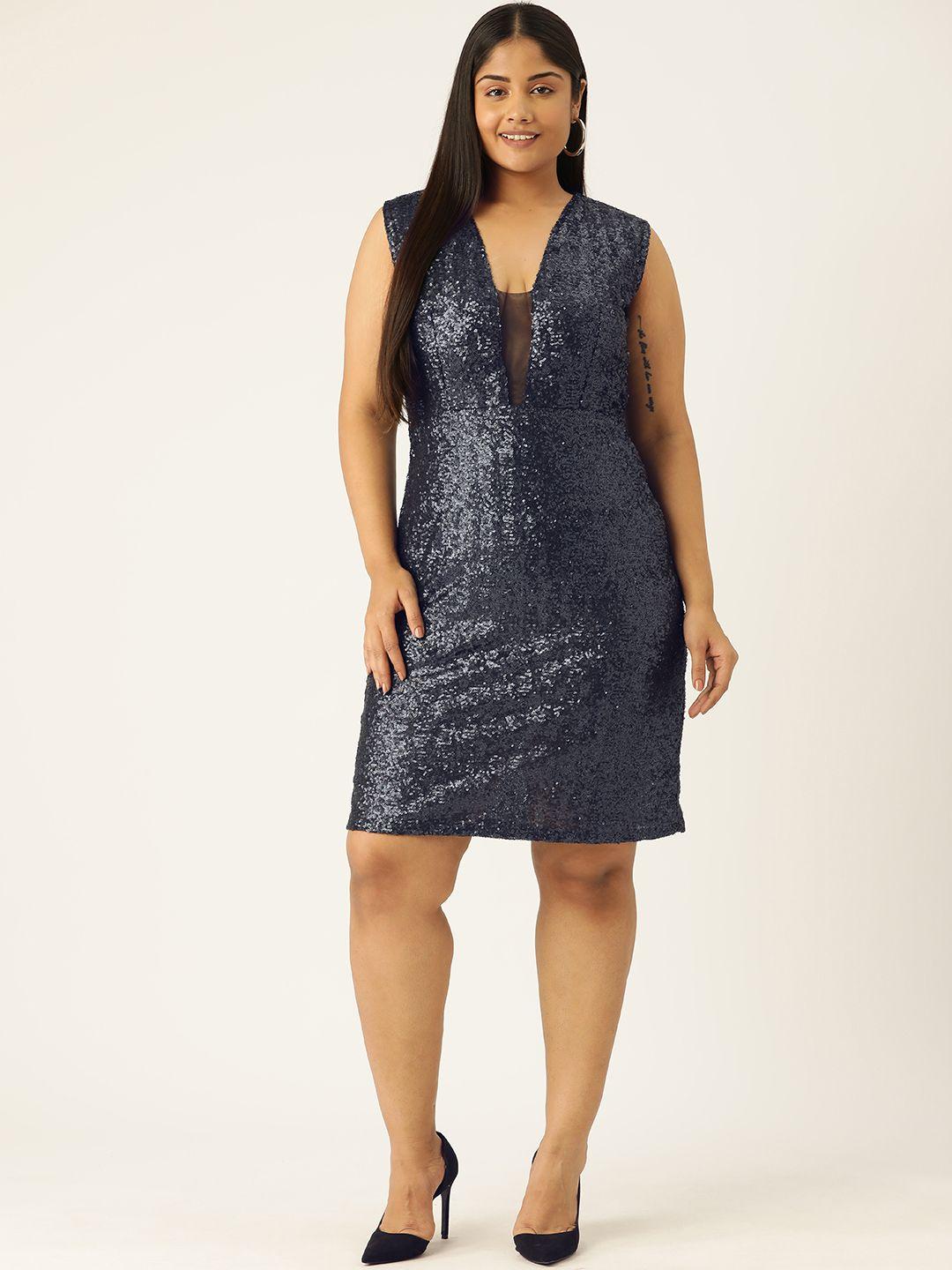 simaaya plus size embellished embroidered net bodycon dress