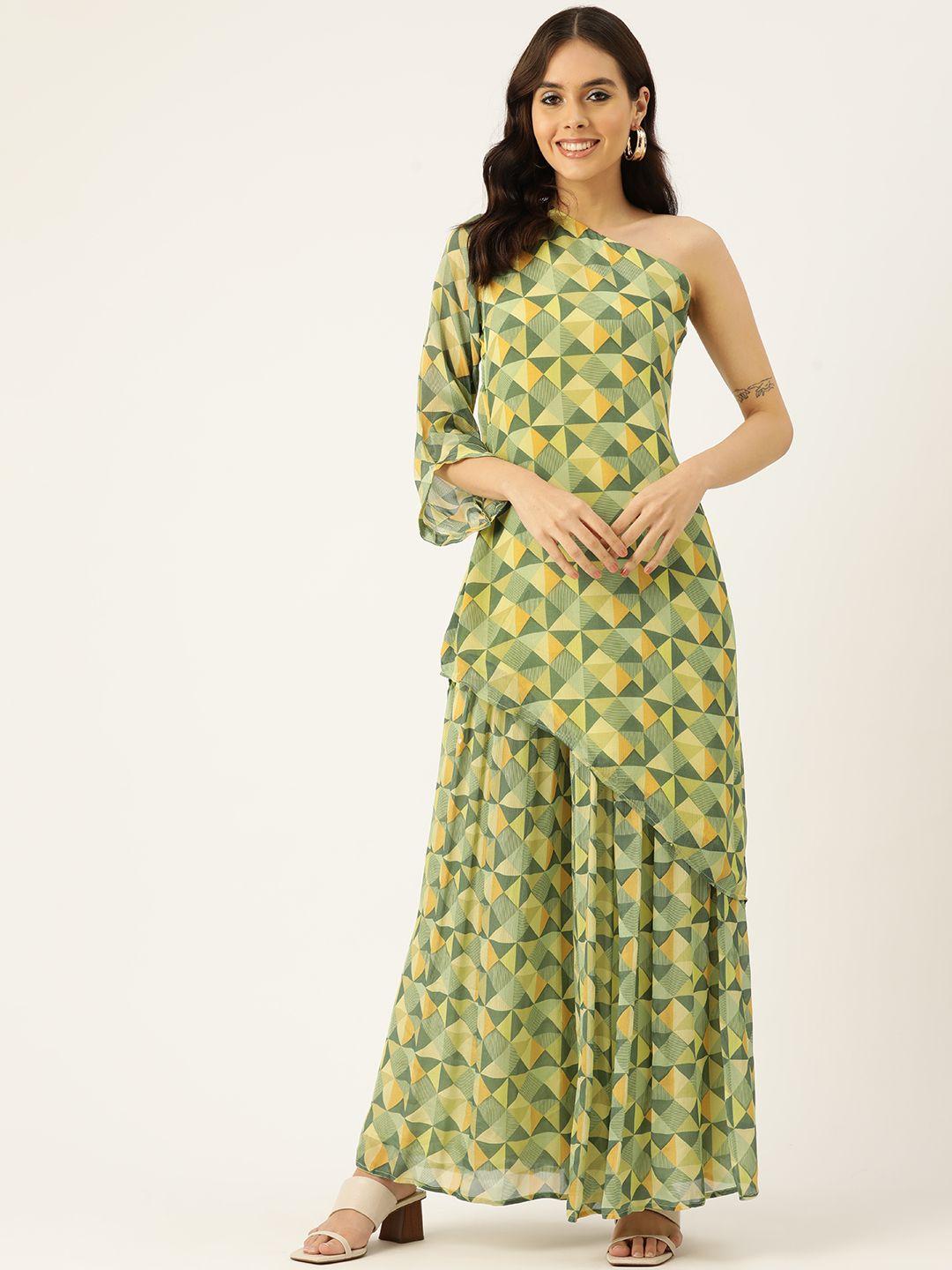 simaaya printed fusion kurti with palazzos