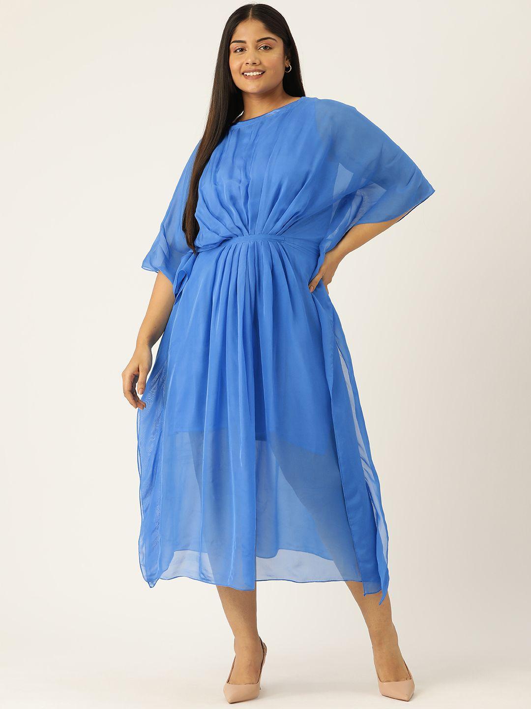 simaaya women plus size batwing sleeves chiffon a-line midi dress