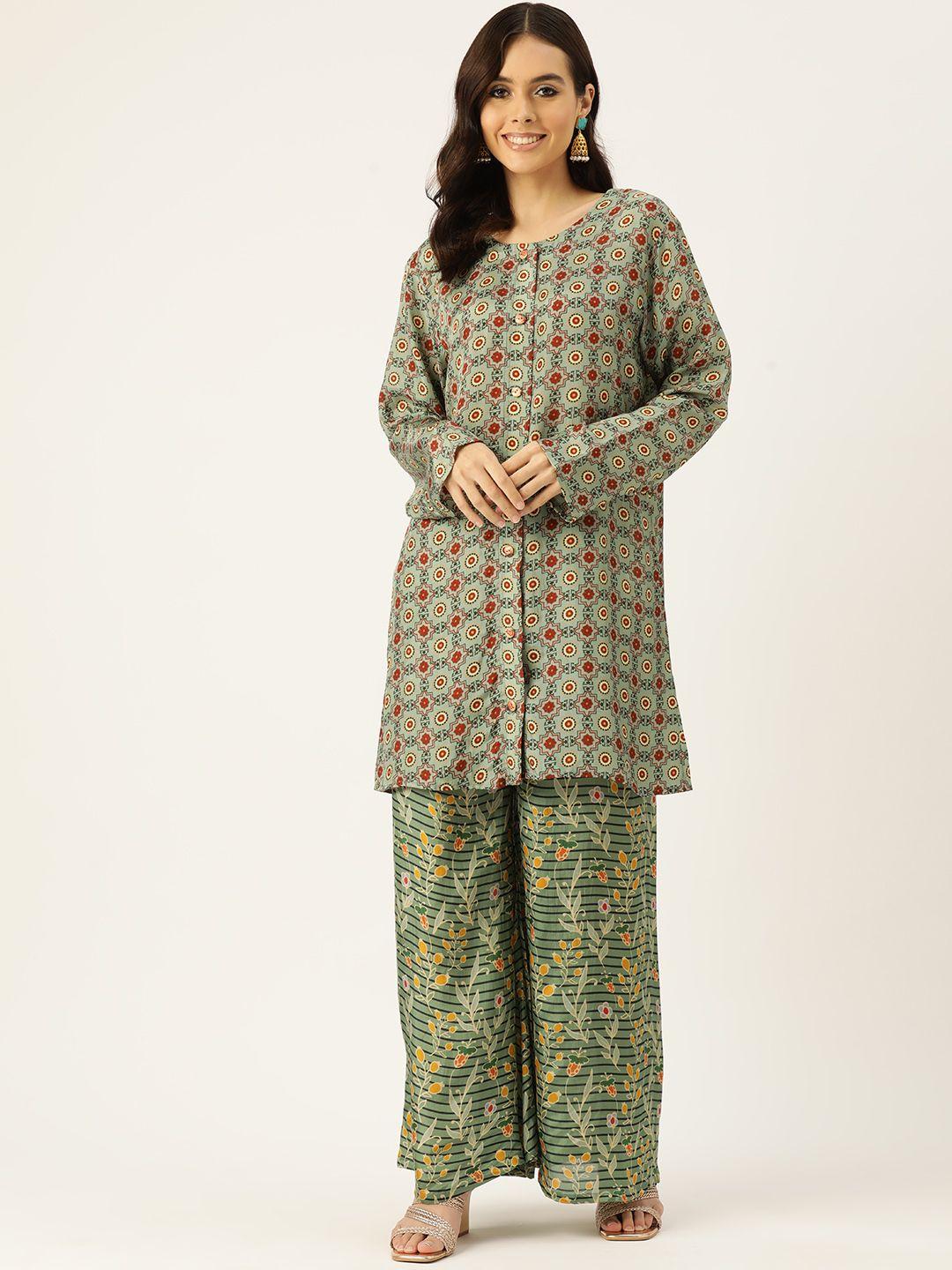 simaaya women printed tunic with trousers