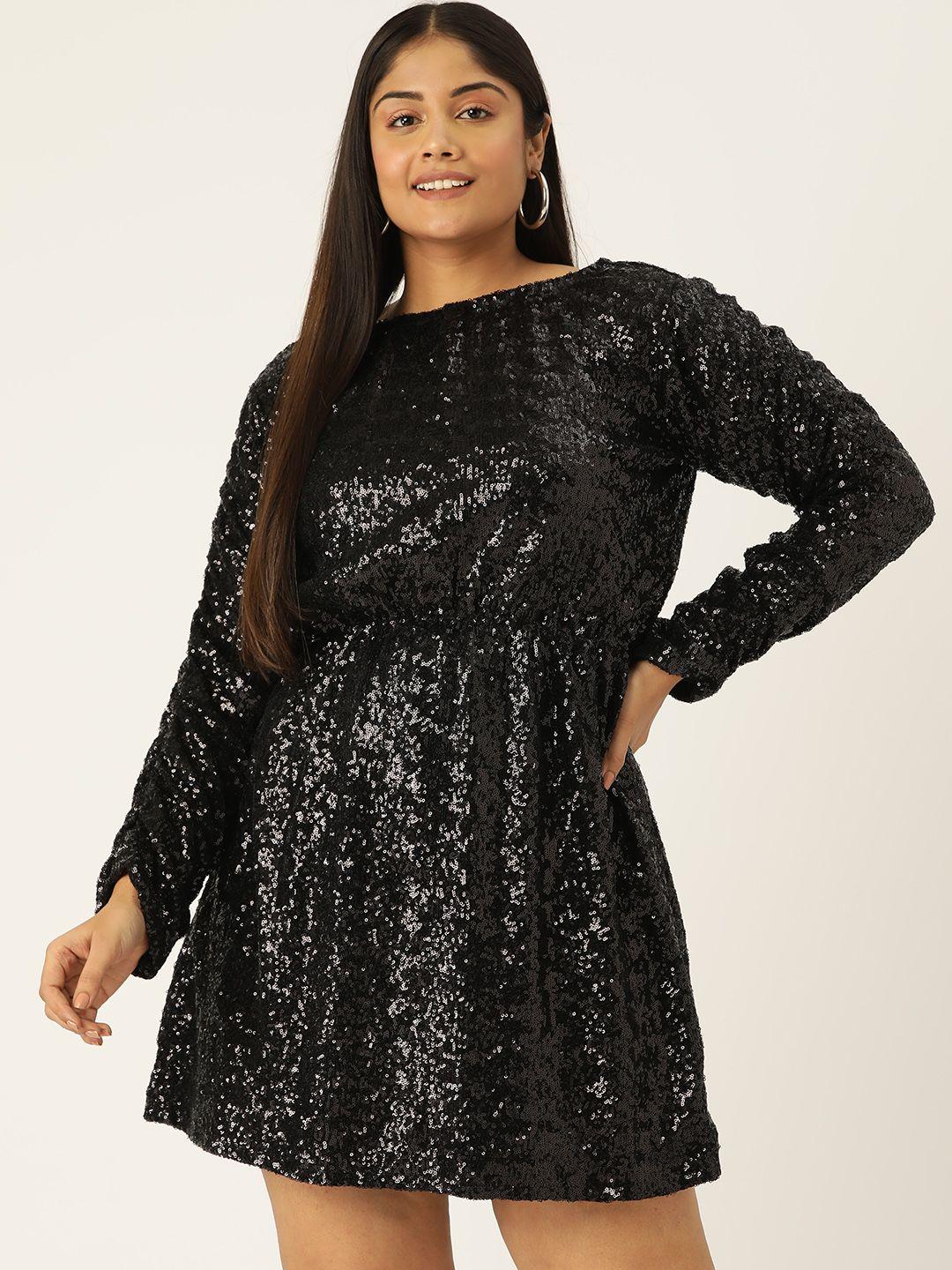 simaaya women sequin embellished net a-line dress