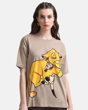 simba print crew-neck t-shirt