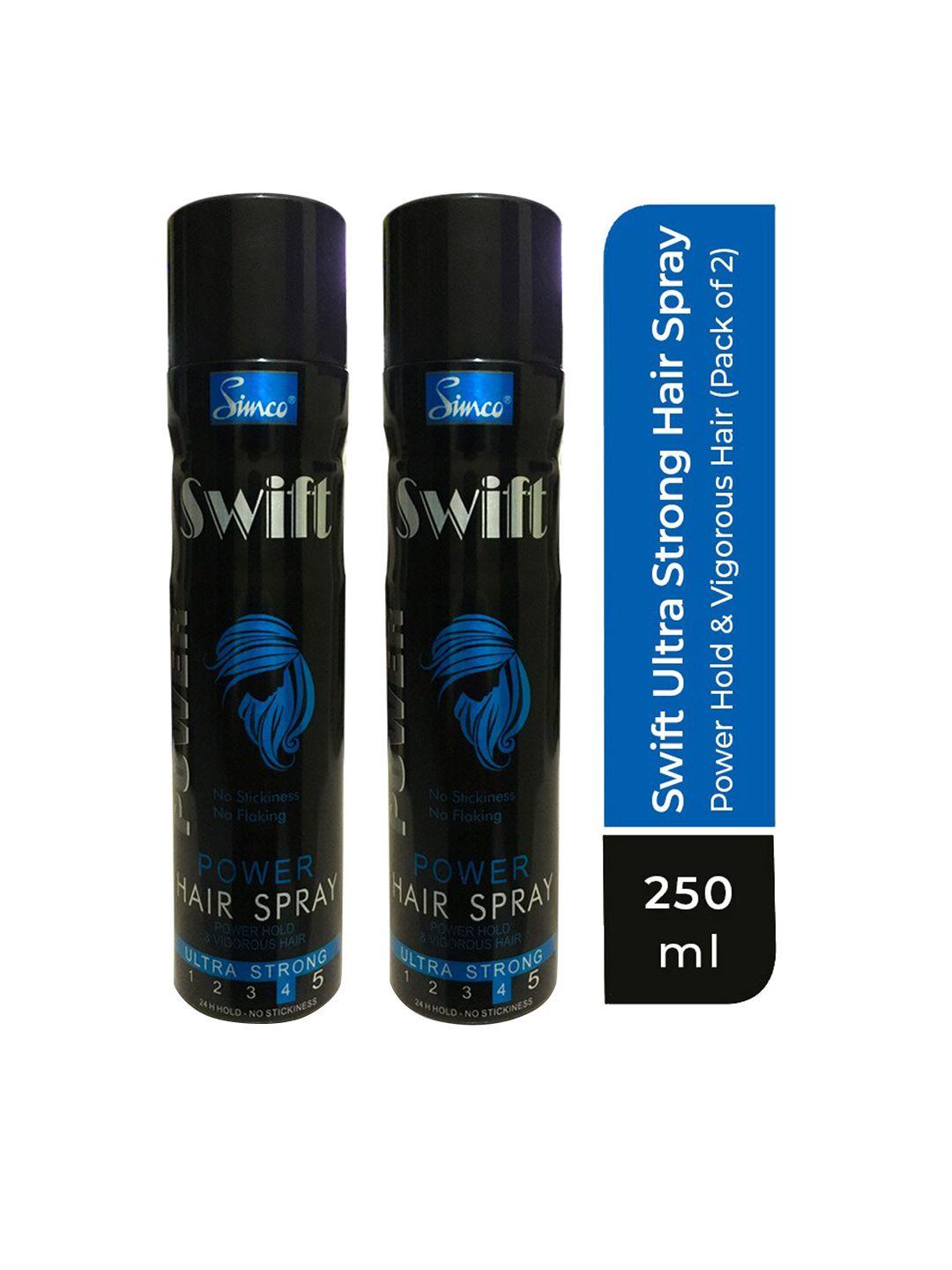 simco set of 2 swift ultra strong power hair spray 250 ml