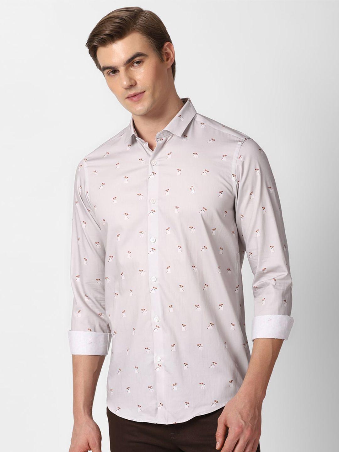 simon carter london conversational printed spread collar pure cotton casual shirt