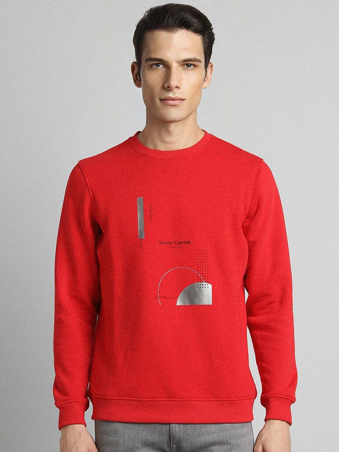 simon carter london typography printed round neck long sleeves pullover sweatshirt