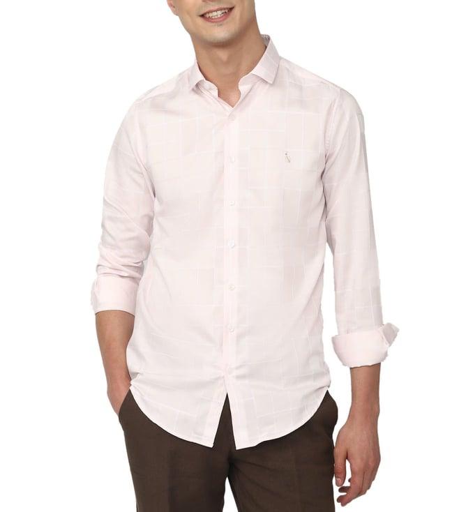 simon carter london beige checks slim fit shirt