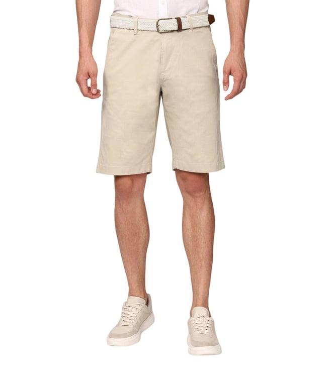 simon carter london beige slim fit shorts