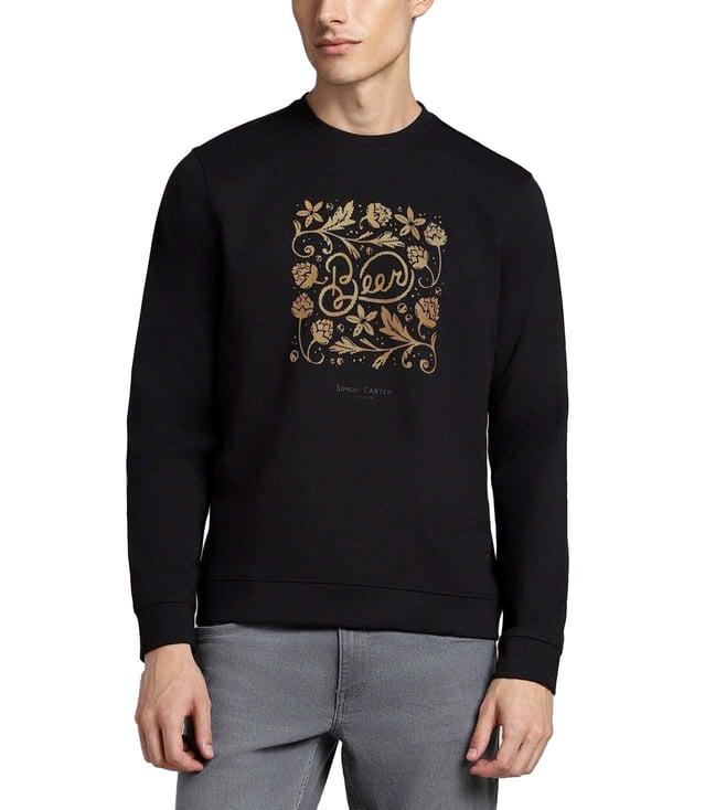 simon carter london black printed regular fit sweatshirt