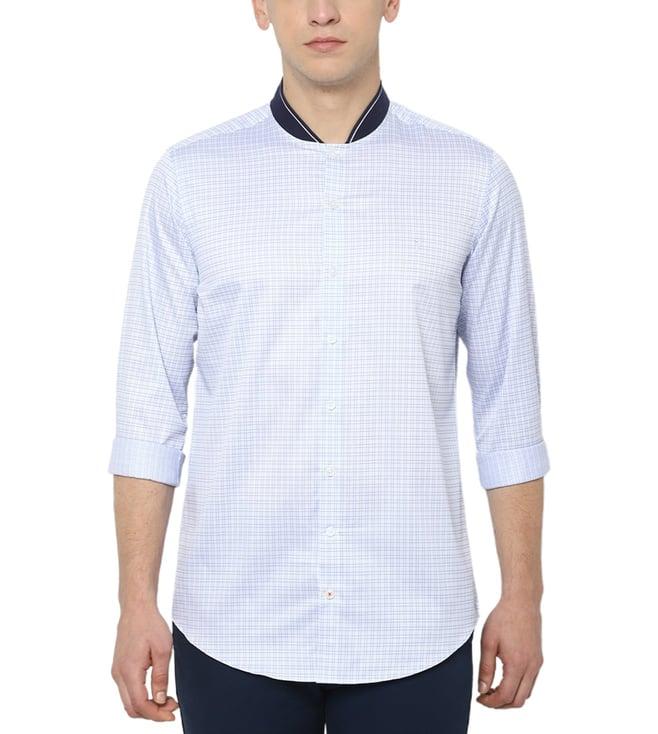 simon carter london blue checked slim fit shirt