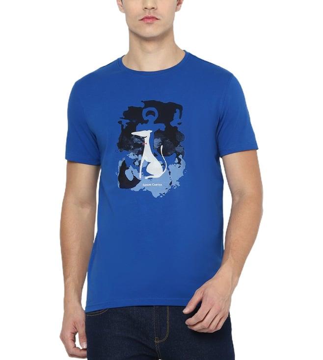 simon carter london blue graphic slim fit t-shirt