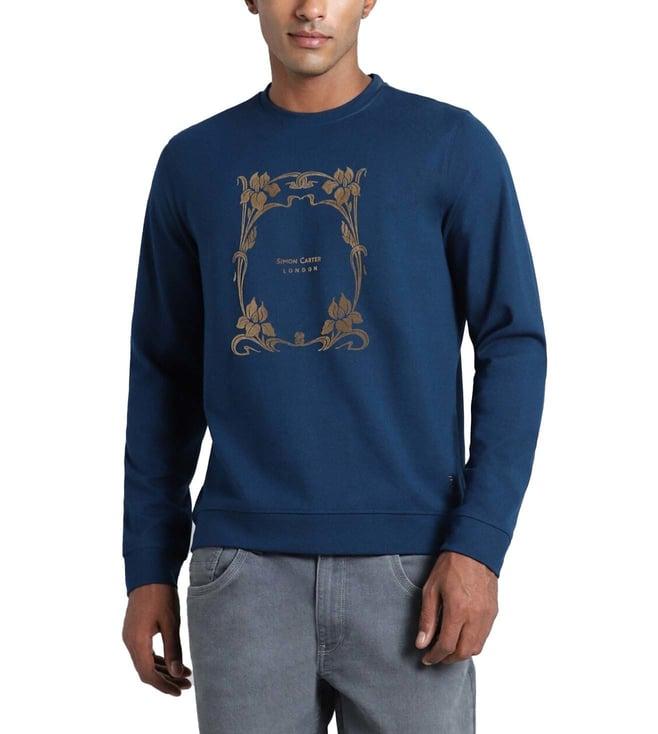 simon carter london blue printed regular fit sweatshirt