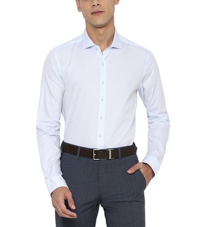 simon carter london blue printed slim fit shirt