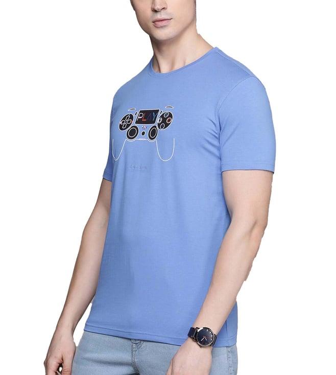 simon carter london blue printed slim fit t-shirt