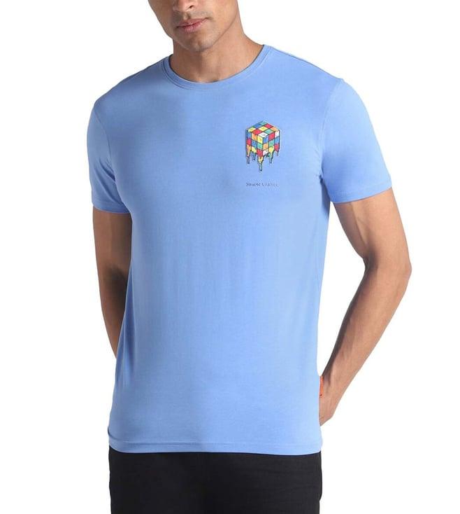 simon carter london blue printed slim fit t-shirt