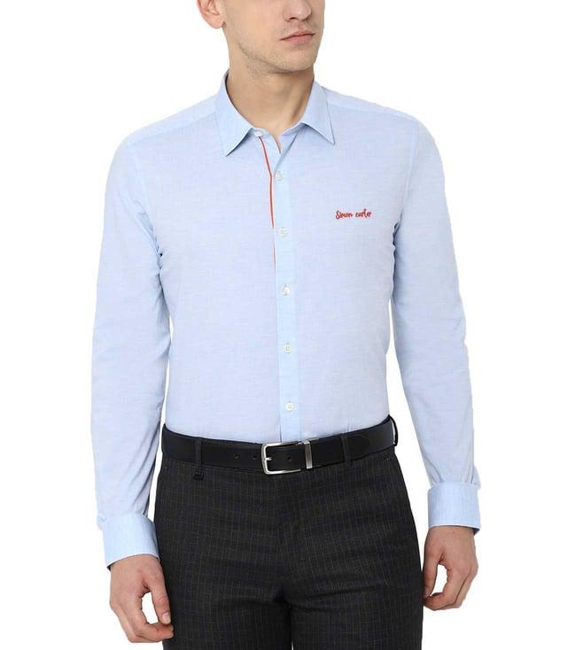 simon carter london blue slim fit shirt