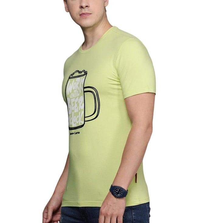 simon carter london green printed slim fit t-shirt