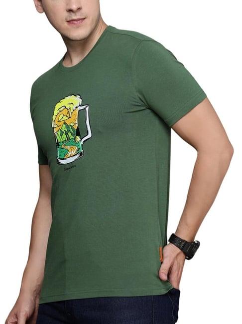 simon carter london green printed slim fit t-shirt