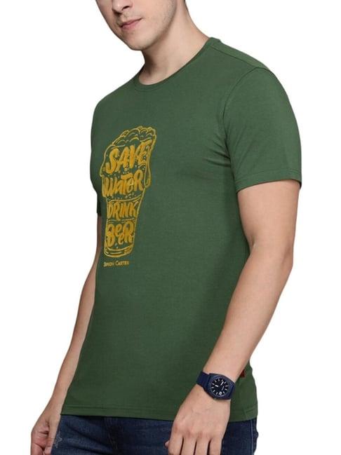 simon carter london green printed slim fit t-shirt