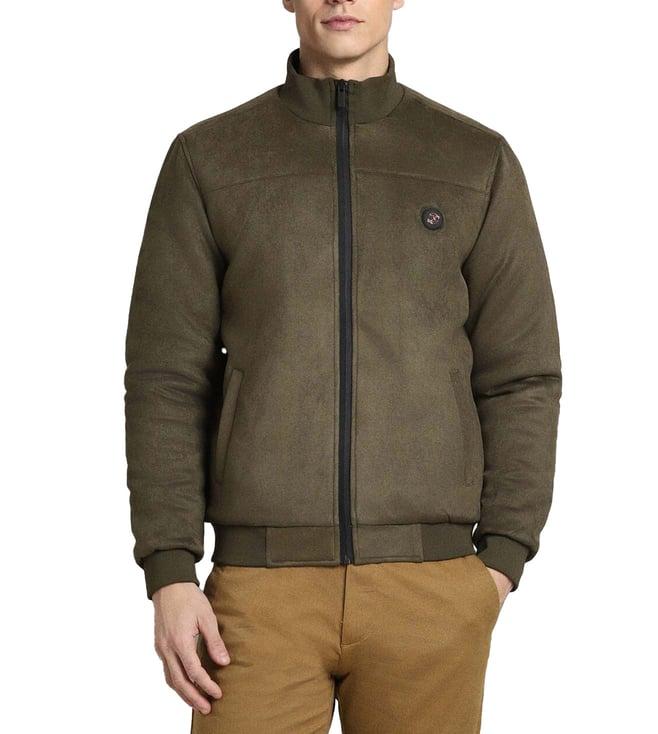 simon carter london green regular fit bomber jacket