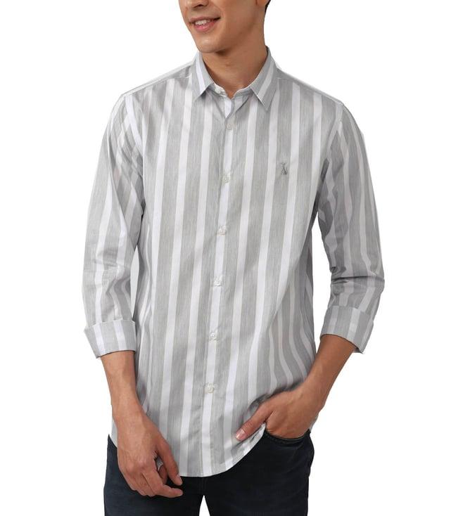 simon carter london grey stripes slim fit shirt