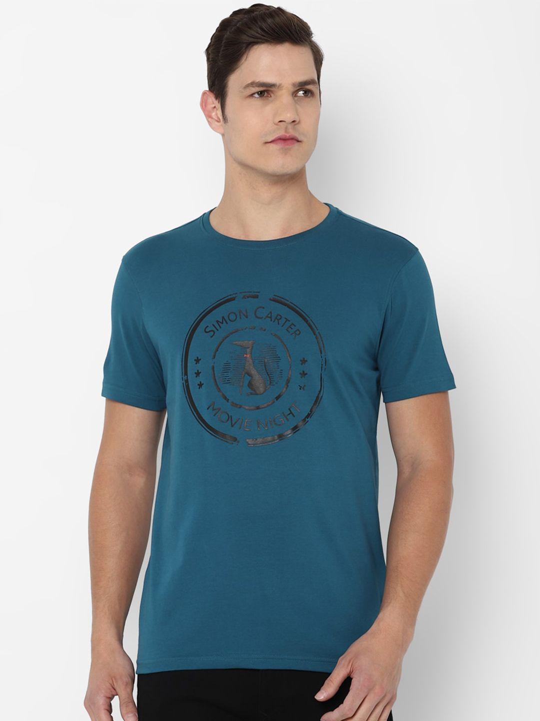 simon carter london men blue printed t-shirt