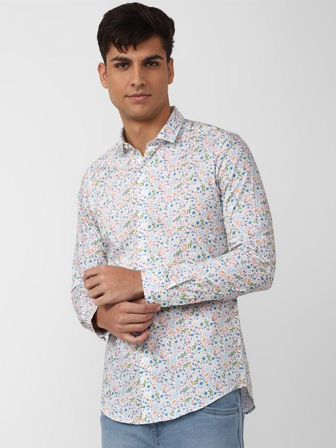 simon carter london men cotton slim fit floral printed casual shirt