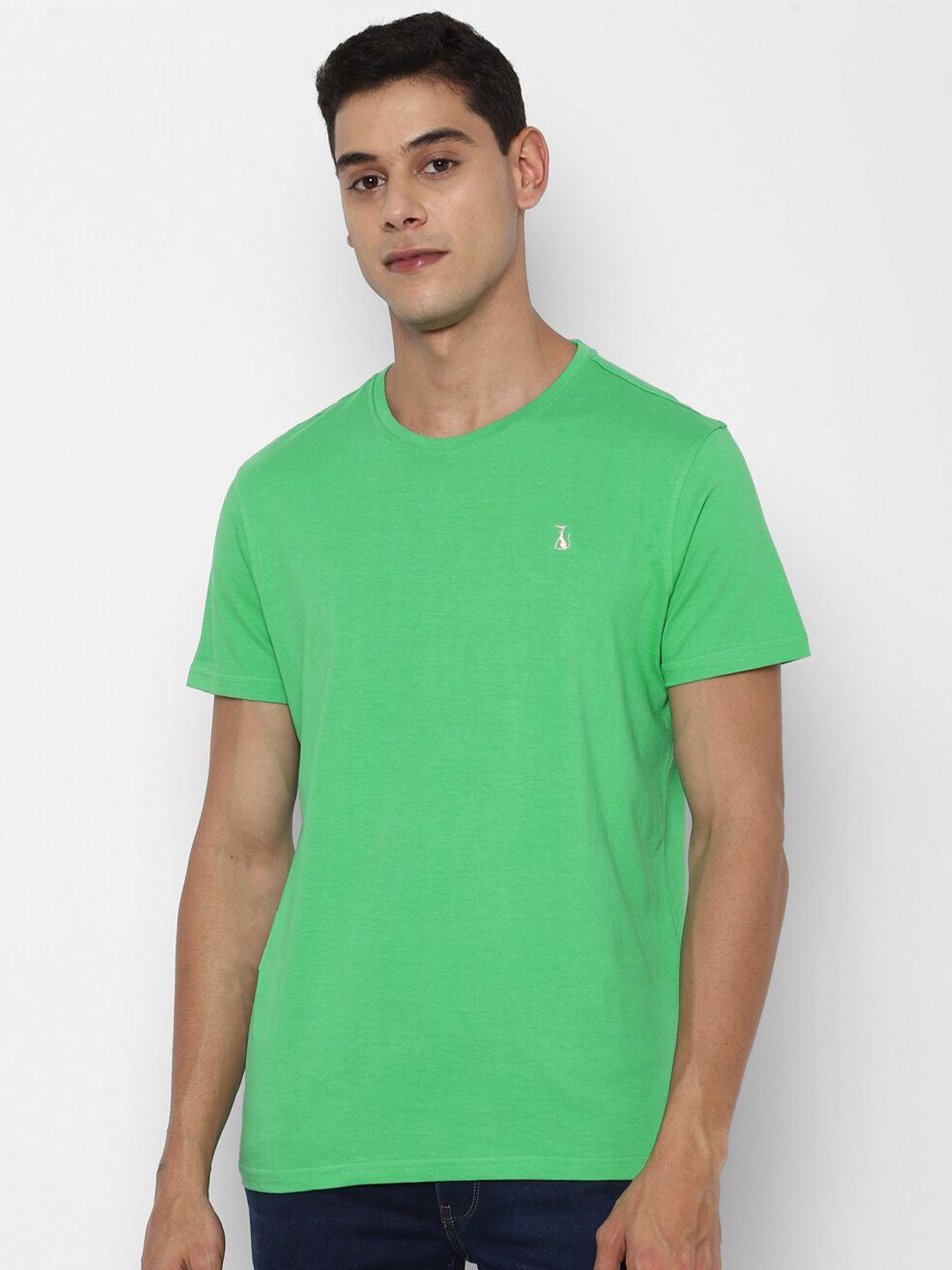 simon carter london men green slim fit pure cotton t-shirt