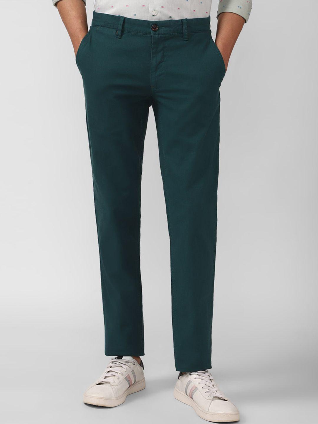 simon carter london men green slim fit trousers