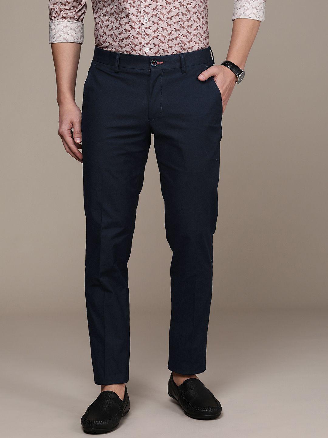 simon carter london men mid-rise slim fit trousers