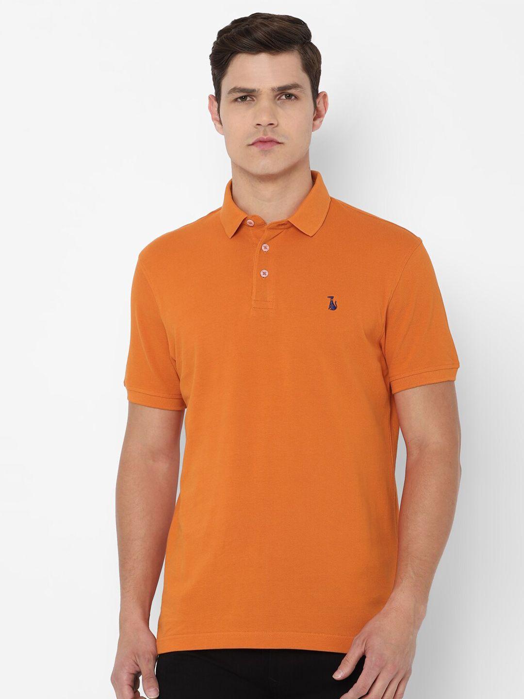 simon carter london men orange polo collar t-shirt