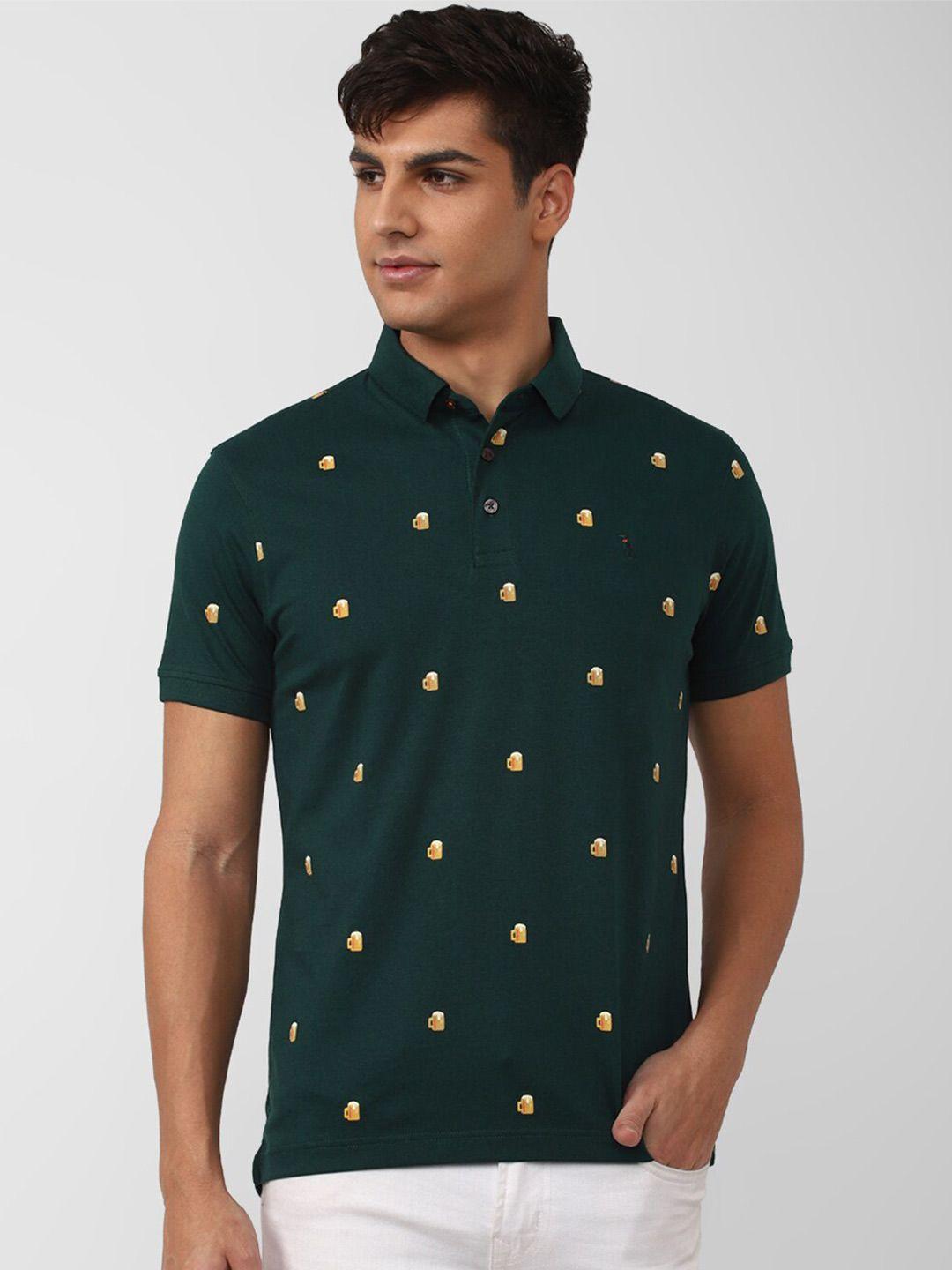 simon carter london men printed polo collar slim fit t-shirt