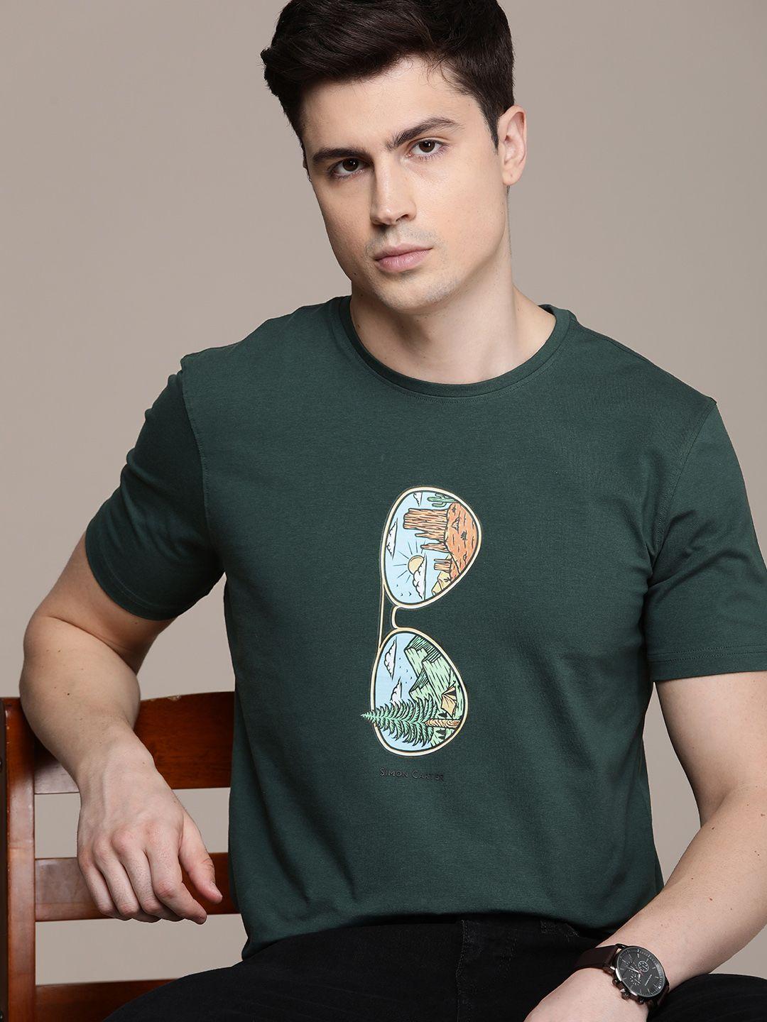 simon carter london men printed slim fit t-shirt