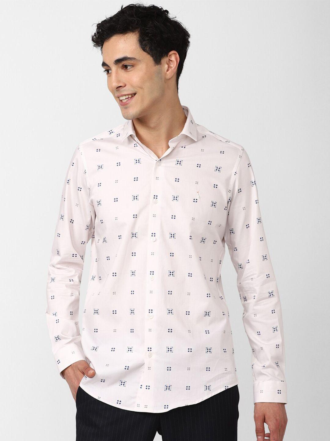 simon carter london men slim fit printed casual cotton shirt