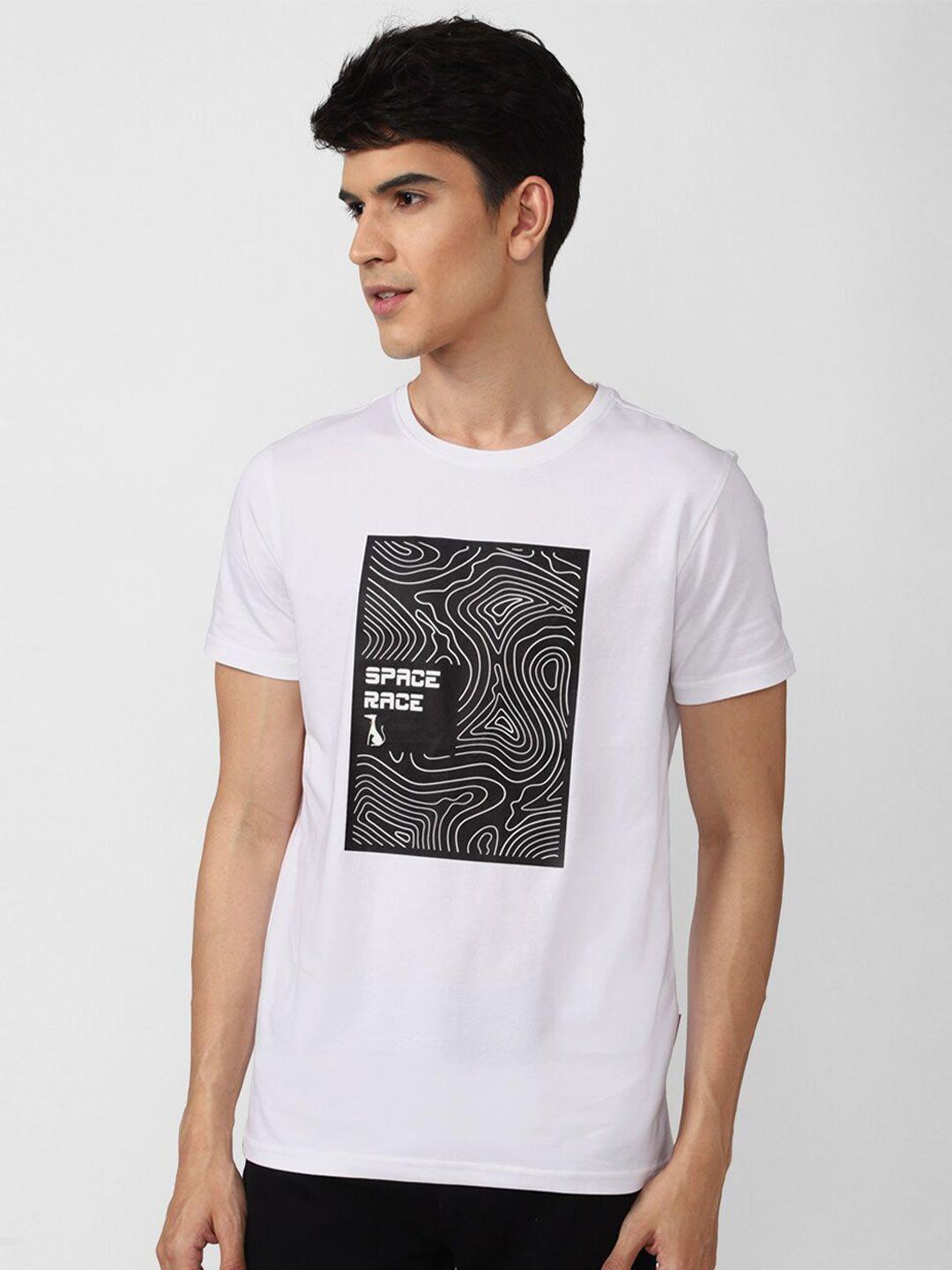 simon carter london men white printed slim fit t-shirt