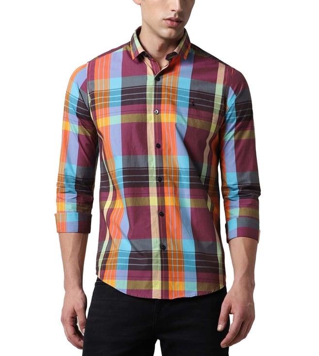 simon carter london multi checks slim fit shirt