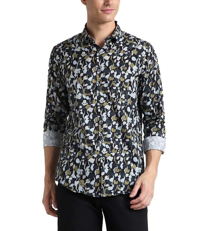 simon carter london multi printed slim fit shirt