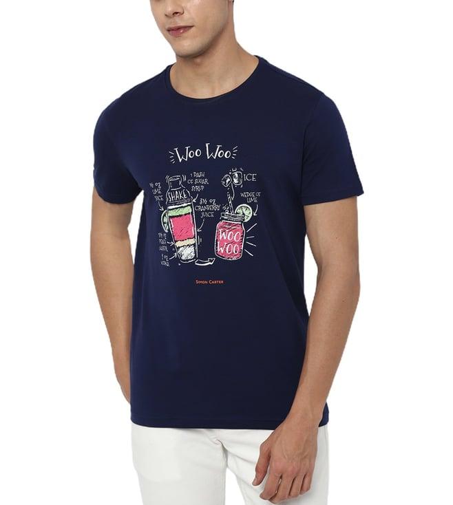 simon carter london navy graphic slim fit t-shirt