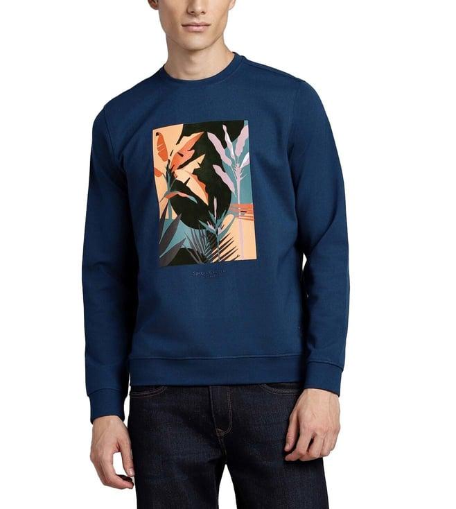 simon carter london navy printed regular fit sweatshirt