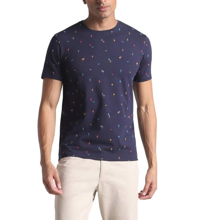 simon carter london navy printed slim fit t-shirt