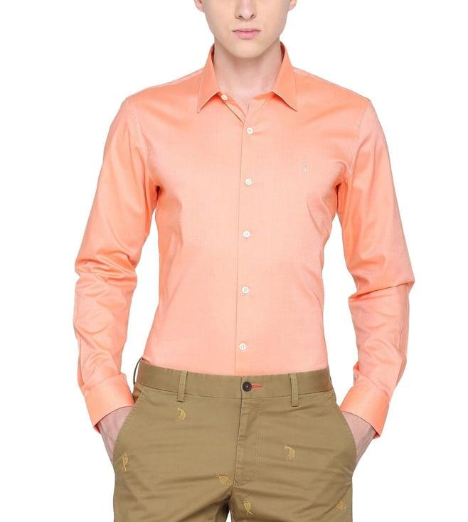 simon carter london orange slim fit shirt