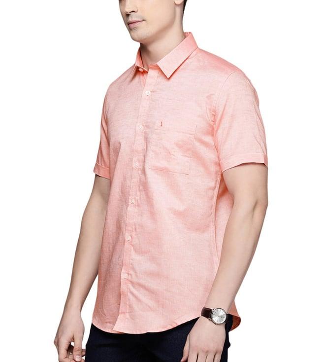 simon carter london peach slim fit shirt