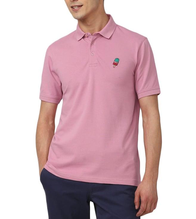 simon carter london pink embroidery slim fit polo t-shirt